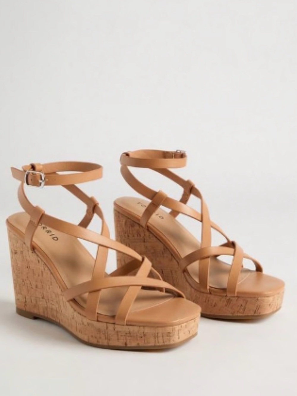 torrid Tan Strappy Cork Wedge Sandals